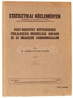 Dr. Mozolovszky Sándor: Nagy-Budapest népességének foglalkozási megoszlása 1930-ban ls az ingaszerű vándormozgalom. Statisztikai Közlemények 72. kötet 4. szám. Bp., Székesfőváros Statisztikai Hivatala. Kiadói papírkötés, jó állapotban.