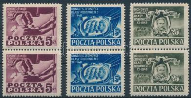 1948 A szocialista párt kongresszusa sor párokban Mi 508-510 (rozsda folt)