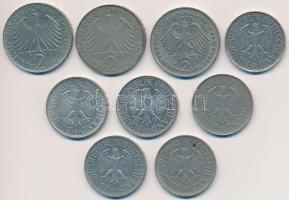 NSZK 1963D 2M + 1964D 2M + 1970F 2M + 1971-1980. 1M (6xklf) T:2,2-
FRG 1963D 2 Mark + 1964D 2 Mark +...