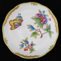 Herendi Viktória mintás teás csésze és alj, kézzel festett, jelzett, hibátlan