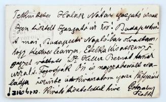 cca 1920-1930 A topolyai rabbi gratuláló sorai Halász Nátánnak, a pesti Izraelita Hitközség Elemi és Polgári Leányiskolája igazgatójának lányának Heller Bernát irodalomtörténésszel való eljegyzése alkalmából