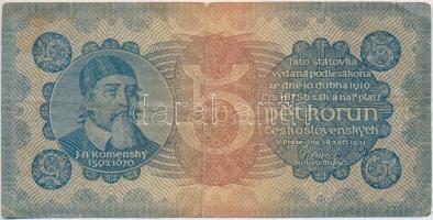 Csehszlovákia 1921. 5K T:III,III- Czechoslovakia 1921. 5 Korun C:F,VG