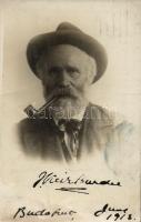 1913 Pipázó idős úr / old gentleman with pipe, photo