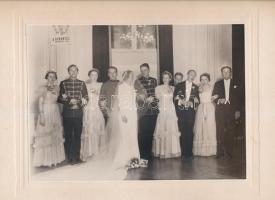 1938 Deteki és tengerfalvi Menczer Anna és Héderváry-Konth János esküvője Schäffer fotó, a díszes vendégsereg felsorolásával, köztük Horthy Rózsa