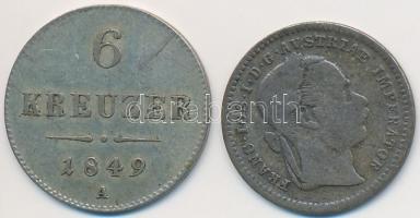 Ausztria 1849A 6kr Ag + 1872. 10kr Ag T:2-,3 Austria 1849A 6 Kreuzer Ag + 1872. 10 Kreuzer Ag C:VF,F