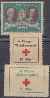 1939 Magyar Vöröskereszt segélybélyeg, 3 db