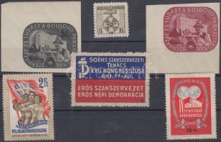 1947-1957 6 db klf szakszervezeti segélybélyeg