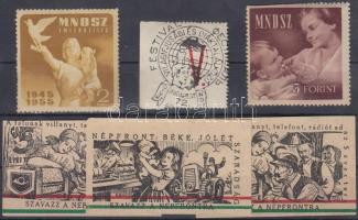 1951-1955 Munkásmozgalommal kapcsolatos 6 db klf propaganda és segélybélyeg