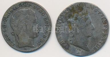 Ausztria 1829A 3kr Ag &quot;I. Ferenc&quot; + 1847A 3kr Ag &quot;V. Ferdinánd&quot; T:2-,3 Austria 1829A 3 Kreuzer Ag &quot;Franz I&quot; + 1847A 3 Kreuzer Ag &quot;Ferdinand&quot; C:VF,F