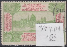 1910 "A magyar Áruügynökök Központi Egyesületének tagja" 4 nyelvű levélzáró