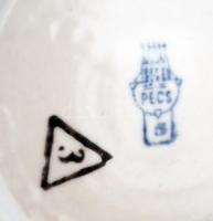 Virágmintás Zsolnay porcelán kávés-teáskészlet, hiányos: 6 db kis csésze, d: 7,5 cm; 4 db nagy csész...