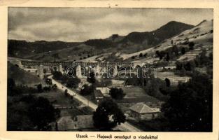 Uzsok, Hajasdi országút a viadukttal / road, viaduct (EK)