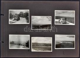 cca 1930 Szombathely városképes fótók, piac, zsinagóga fotók 5 db albumlapokon 6x9 cm