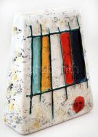 Retro fali kép, mázas festett, hibátlan, m:17 cm