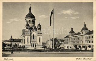 Kolozsvár, Hitler Adolf tér / square, church