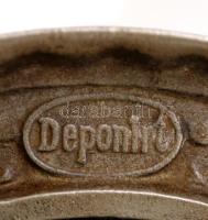 Gazdagon díszített fém gyufatartó, jelzett (Deponirt), m:14 cm, d:15 cm