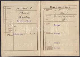 1936 Deutsches Reich Arbeitsbuch, kitöltött német birodalmi munkakönyv /
1936 Deutsches Reich Arbeit...