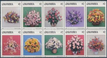 Flower 2 sets in block of 20, Virág 2 sor 20-as tömbben