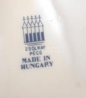 Zsolnay virág mintás váza, matricás, jelzett, hibátlan, m:17,5 cm