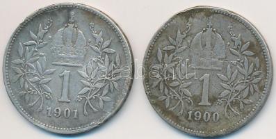 Ausztria 1900-1901. 1K Ag "Ferenc József" (2x) T:2-,3
Austria 1900-1901. 1 Corona Ag &quot...