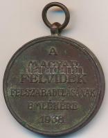 1938. "Felvidék felszabadítása - II. Rákóczi Ferenc" Br emlékérem T:2,2- patina
Hungary 19...