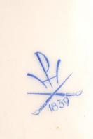 Herendi Eton mintás nagy tál, kézzel festett, jelzett, gyári máz hibával, 37×28 cm