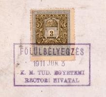 1911 Pergamen jogi diploma függő viaszpecséttel, fedél nélkül