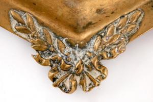 cca 1910 Hatszögletű antik réz kínáló / Vintage copper tray 26x28 cm