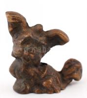 Rögzíthető mini kutya figura, bronz, talapzat nélkül, m:4 cm