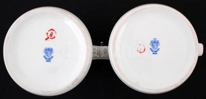 2 db Alföldi porcelán korsó (Szeged, Totó Lottó Sörbár), matricás, hibátlan, jelzett, m: 17 cm + Átt...