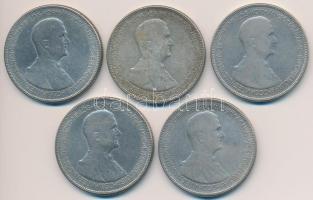 1930. 5P Ag "Horthy jobbra" (5x) T:3 Adamo P8