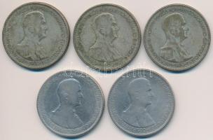 1930. 5P Ag "Horthy jobbra" (5x) T:3 Adamo P8