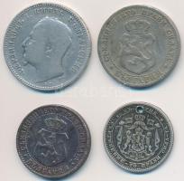 Bulgária 1883. 50s Ag + 1888. 10s Cu-Ni + 20s Cu-Ni + 1891KB 1L Ag "I. Ferdinánd" T:2-,3 l...