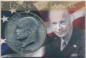 Amerikai Egyesült Államok 1974D 1$ Cu-Ni Eisenhower plasztiktokban T:2 USA 1974D 1 Dollar Cu-Ni Eisenhower in plastic case C:XF