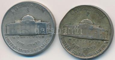 Amerikai Egyesült Államok 1943P 5c Cu-Ag-Mn + 1943S 5c Cu-Ag-Mn "Jefferson" T:2-,3
USA 194...