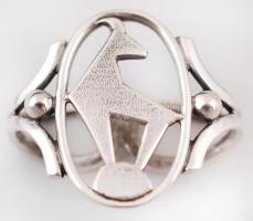 Ezüst(Ag) nyakkendő karika zergével díszítve, jelzett, 7,3 g