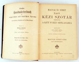 Kelemen Béla: Német-magyar, magyar-német szótár. Bp., 1914. Athenaeum. Két kötetben. Félbőr kötésben...