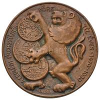 Kallós Ede (1866-1950) 1980. "10 éves a Ceglédi Éremggyűjtők Köre 1970-1980" Br emlékérem (61mm) T:2
