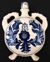 Madár motívumos kulacs, mázas cserép, kézzel festett, jelzés nélkül, hibátlan, m:25 cm