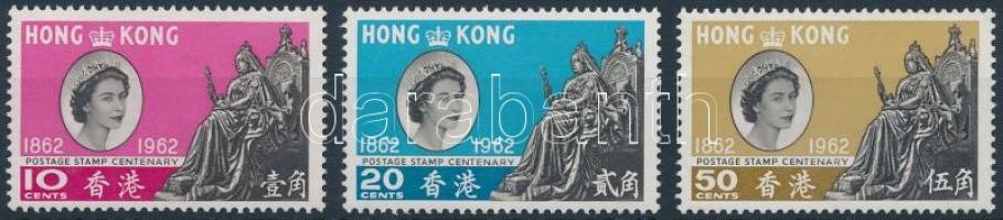 1962 100 éves a hongkongi bélyeg sor Mi 193-195