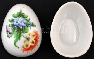 Herendi virág mintás leveles tálka, fogpiszkáló tartó, tojásos dobozka, tálka, kézzel festettek, jel...