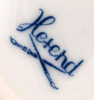 Herendi virág mintás leveles tálka, fogpiszkáló tartó, tojásos dobozka, tálka, kézzel festettek, jel...