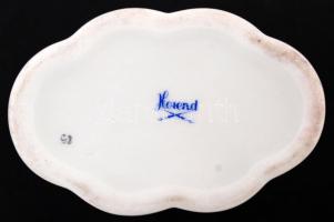 Herendi virág mintás leveles tálka, fogpiszkáló tartó, tojásos dobozka, tálka, kézzel festettek, jel...