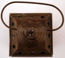 Kisméretű réz mécsestartó, m: 12,5 cm