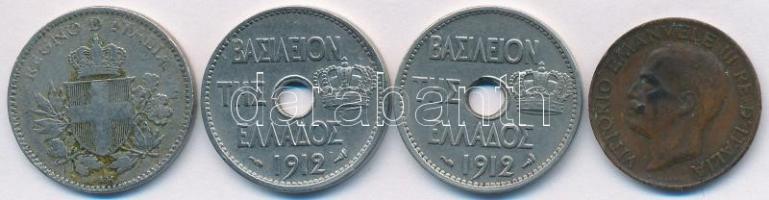 Vegyes: Olaszország 1918R 20c Cu-Ni + 1919R 5c Cu + Görögország 1912. 10l Ni (2x) T:2,2-
Mixed: Ital...
