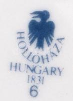 6 db vadászmotívumos Hollóházi porcelán tányér, 2 különböző mintával (szarvas, vaddisznó), matricás,...