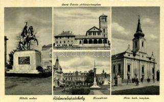 12 db RÉGI magyar városképes lap, benne több hódmezővásárhelyi és nyíregyházi lap, fekete-fehér lapo...