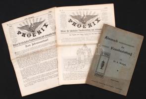 Halottégetéssel kapcsolatos nyomtatványok / Documents about early crematoriums: Weigt, K: Almanach der Feuerbestattung Kurzgefasster Wegweiser durch das gesamte Gebiet der Feuerbestattungs- Bewegung. Hannover, 1905. Szerzői, 42p. + 1905 Phöenix Blätter für fakultative Feuerbestattung und verwandte Gebiete 2x.