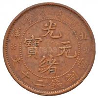 Kínai Császárság / Chihli 1906. 20C Cu &quot;Kuang-hsü&quot; T:3 China Empire / Chihli 1906. 20 Cash Cu &quot;Kuang-hsü&quot; C:F Krause Y# 68