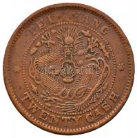 Kínai Császárság / Chihli 1906. 20C Cu "Kuang-hsü" T:3
China Empire / Chihli 1906. 20 Cas...
